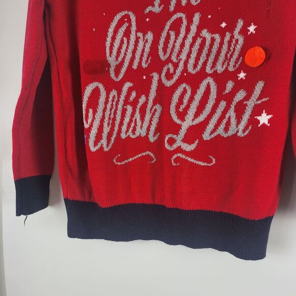 H&M Ugly Christmas Sweater S Womens Red Long Sleeve Crew Neck Pullover Holiday - Picture 5 of 10